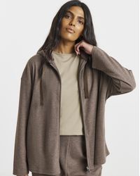 Simply Be - Cut & Sew Rib Zip Hoodie - Lyst