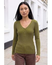 Roman - Roman Button Rib Knit Jumper - Lyst