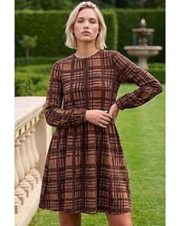 Roman - Roman Check Print Stretch Dress - Lyst