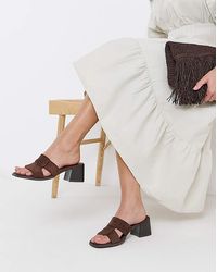 JD Williams - Woven Mule Block Heel Ex Wide - Lyst