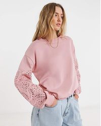 Simply Be - Cut Work Sleeve Sweatshirt - Lyst