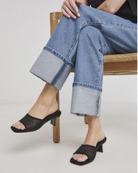 Simply Be - Diamante Mesh Kitten Heel Mule Wide - Lyst