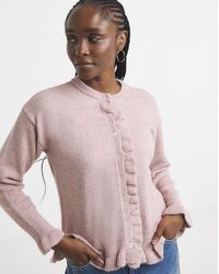 Simply Be - Ruffled Frill Knit Cardigan - Lyst