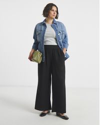 Simply Be - Jersey Textured Wide Leg Trousers - Lyst