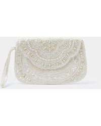 Accessorize - Pearl Beaded Clutch Bag - Lyst