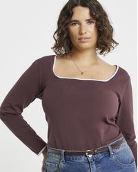 Simply Be - Contrast Bow Ls Top - Lyst