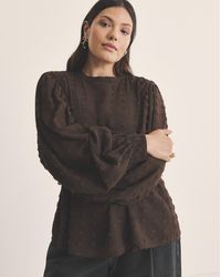Simply Be - Dobby Exaggerated Sleeve Blouse - Lyst