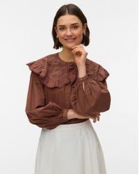 Vero Moda - Lilo Collar Woven Blouse - Lyst