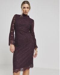 Joanna Hope - High Neck Lace Midi Dress - Lyst