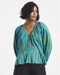 Simply Be - Multi Stripe Peplum Top - Lyst
