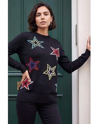 Roman - Roman Star Crew Neck Knit Jumper - Lyst