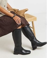 JD Williams - Low Block Heel Knee High Boot Wide C - Lyst