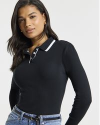Simply Be - Contrast Tipping Ribbed Polo Neck - Lyst