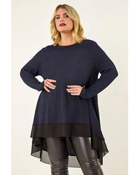 Roman Curve - Glitter Chiffon Tunic Top - Lyst