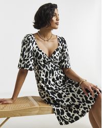 Simply Be - Supersoft Knot Front Skater Dress - Lyst