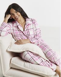 Pretty Secrets - Check Fleece Pyjama Set - Lyst