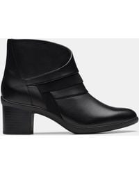 Clarks - Heeled Ankle Boot Wide - Lyst