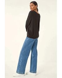Roman - Roman Bubble Hem V-Neck Top - Lyst