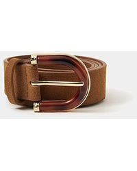 Accessorize - Resin Buckle Suede Belt - Lyst