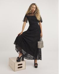 Joanna Hope - Mesh Lace Beaded Dress - Lyst