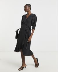 Simply Be - Ruffle Front Wrap Midi Dress - Lyst