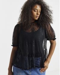 Simply Be - Lace Peplum Top - Lyst