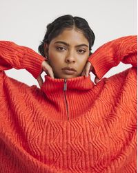 Native Youth - Funnel Neck Cable Jumper - Lyst