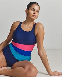 Beach To Beach - Sports Colour Block Swimsuit - Lyst
