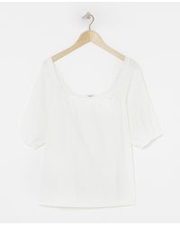 Simply Be - Jersey Broderie Square Neck Top - Lyst