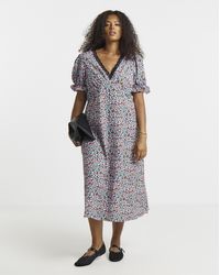 Simply Be - Lace Trim Midi Dress - Lyst