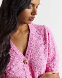 Simply Be - Puff Sleeve Button Cardigan - Lyst