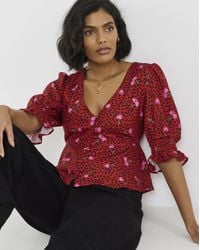 Simply Be - Shirred Sleeve Tea Blouse - Lyst
