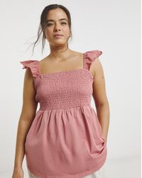 Simply Be - Broderie Ruched Bust Vest - Lyst