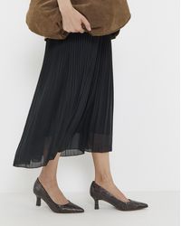 Heavenly Soles - Pointed Toe Kitten Heel Shoe Ex Wide - Lyst