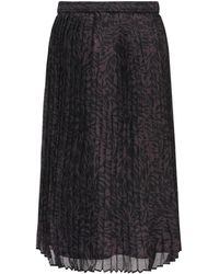 ONLY - Plisse Long Animal Print Skirt - Lyst