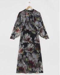 Joanna Hope - Blouson Tie Neck Maxi Dress - Lyst