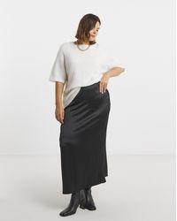 Simply Be - Satin Maxi Skirt - Lyst