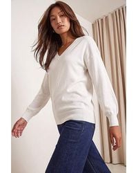 Roman - Roman V-Neck Stretch Longline Jumper - Lyst