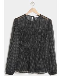 Simply Be - Georgette Spot Shirred Blouse - Lyst