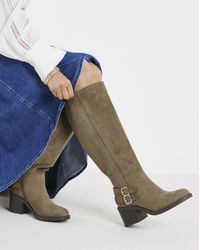 Simply Be - Block Heel Knee High Boot Ex Wide Sc - Lyst