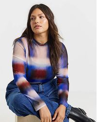 Simply Be - Print Mesh Top - Lyst