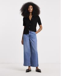Simply Be - Light Wash 99/1 Crop Wide Jean - Lyst