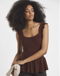 Simply Be - Crochet Square Neck Frill Top - Lyst