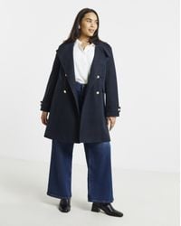 Simply Be - Funnel Neck Military Coat - Lyst