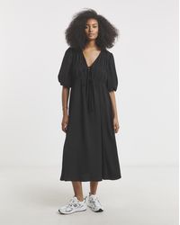Simply Be - Tie Front Midi Dress With Pockets - Lyst