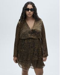 Mango - Animal Print Ruffle Dress - Lyst