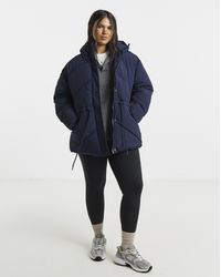 Simply Be - Adjustable Waist Detail Padded Coat - Lyst