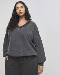 Simply Be - Deep V Neck Sweatshirt - Lyst