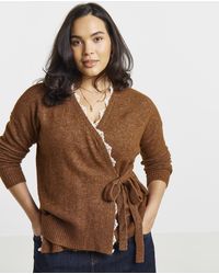 Simply Be - Lace Trim Ballet Wrap Cardigan - Lyst