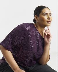 Simply Be - Sequin Off The Shoulder - Lyst